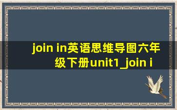 join in英语思维导图六年级下册unit1_join in英语思维导图六年级下册